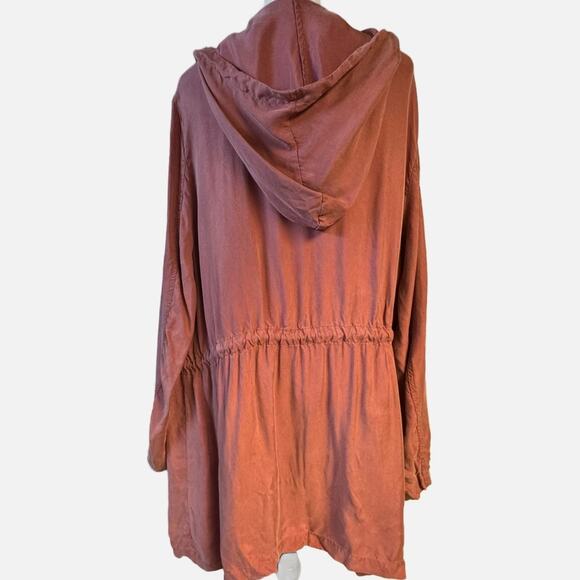 Melloday Asymmetrical Zipper Fall Lightweight Hooded Jacket Women 2X Mauve Pink - Picture 5 of 13